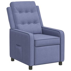 vidaXL Poltrona reclinabile Blu jeans 65 x 93 x 102 cm Tessuto