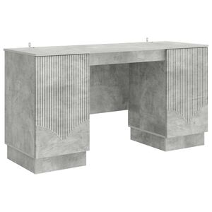 vidaXL Scrivania con lo scaffale Grigio Cemento 142,5 x 50 x 75 cm