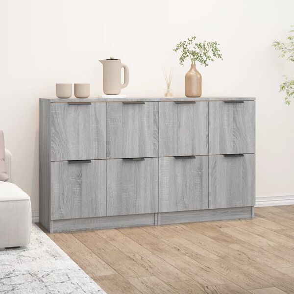 vidaXL Credenze 2 pz Grigio Sonoma 60x30x70 cm in Legno Multistrato
