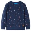 vidaXL Felpa da Bambino Blu Marino M&eacute;lange 92