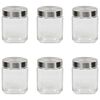 vidaXL Barattoli in Vetro con Coperchio Argento 6 pz 1200 ml