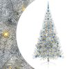 vidaXL Albero di Natale artificiale con luci integrate Argento 210 cm