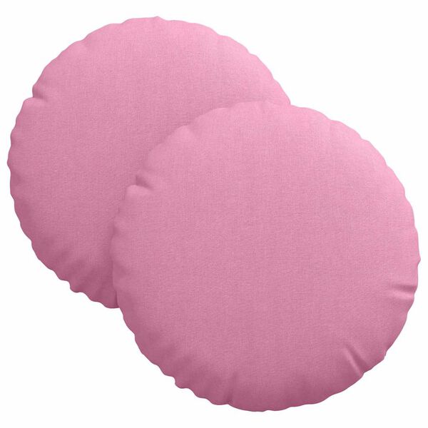 vidaXL Cuscini per Seduta 2 pcs Rosa &Oslash;30 x 13 cm Tessuto