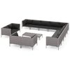 vidaXL Set Divani da Giardino 14pz con Cuscini Polyrattan Grigio Scuro