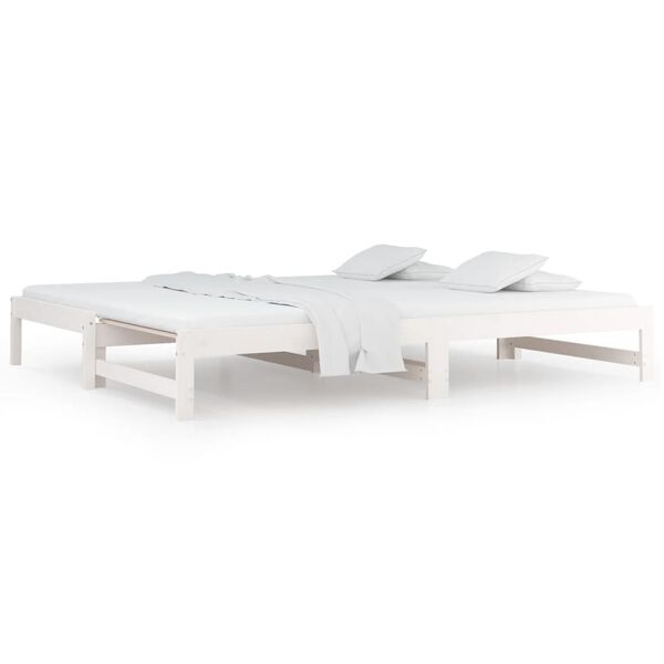 vidaXL Dormeuse Estraibile Bianca 2x(90x190) cm Legno Massello di Pino
