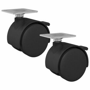 vidaXL Ruota 2 pz Nero 39,5 x 39,5 x 37,8 mm Acciaio e polipropilene