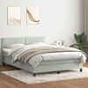 vidaXL Letto a Molle con Materasso e LED Grigio Chiaro 140x210cm Velluto