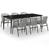 vidaXL Set da Pranzo da Giardino 7 pz Grigio