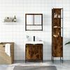 vidaXL Set Mobili da Bagno 3 pz Rovere Fumo in Legno Multistrato