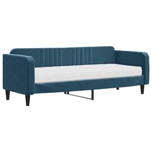 vidaXL Divano Letto con Materasso Blu 80x200 cm in Velluto
