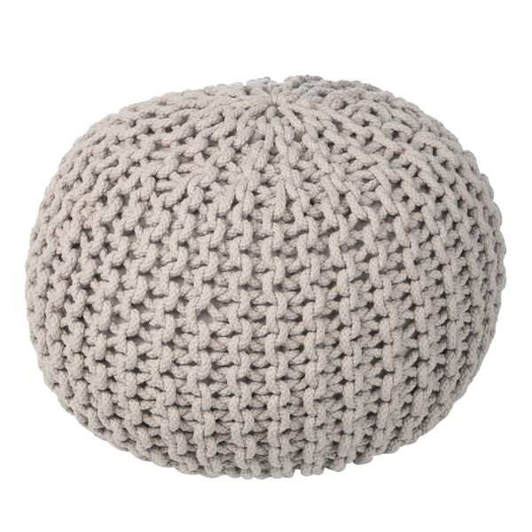 KidsDepot Pouf Bundy 40x32 cm in Cotone Grigio