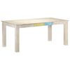 vidaXL Tavolo da Pranzo Bianco 180x90x76 cm in Legno Massello di Mango