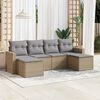 vidaXL Set Divano da Giardino 6 pz con Cuscini Beige in Polyrattan