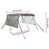 vidaXL Bimini di Prua Pareti Laterali Rete 3 Archi 183x(137-152)x137cm