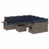 vidaXL Set Divani da Giardino 9 pz con Cuscini Grigio in Polyrattan