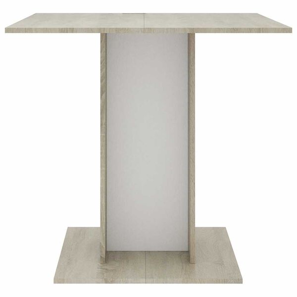 vidaXL Tavolo da Pranzo Bianco e Rovere Sonoma 80x80x75cm Multistrato