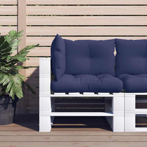 vidaXL Cuscini per Pallet 3 pz Blu Marino in Tessuto Oxford