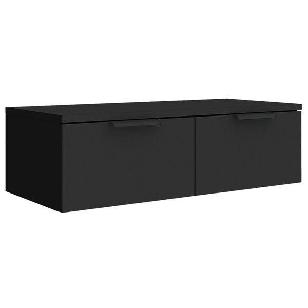 vidaXL Mobile a Parete Nero 68x30x20 cm in Legno Multistrato