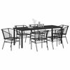 vidaXL Set da Pranzo per Giardino 7 pcs Nero polyrattan