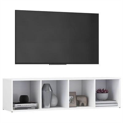 vidaXL Mobile Porta TV Bianco 142,5x35x36,5 cm in Legno Multistrato