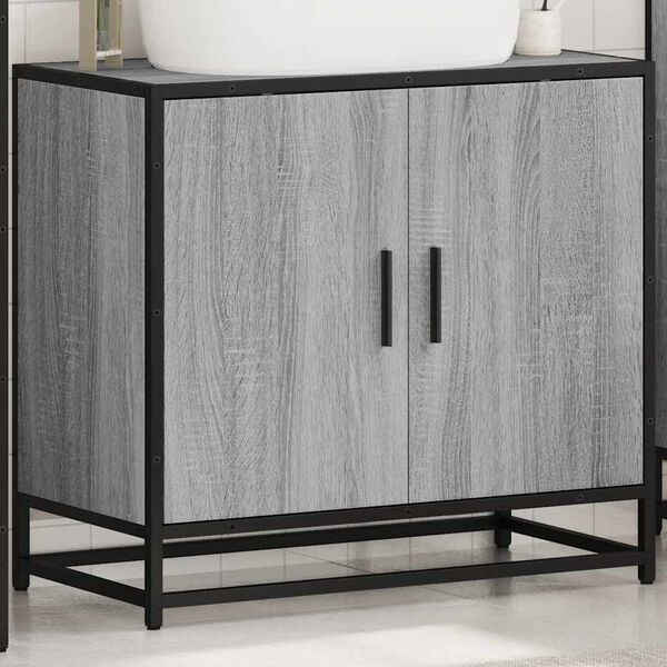 vidaXL Mobile Lavabo Bagno Grigio Sonoma 65x33x60 cm Legno Multistrato