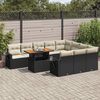 vidaXL Set Divani da Giardino 11 pz con Cuscini in Polyrattan Nero