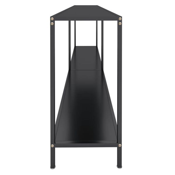 vidaXL Tavolo Consolle Nero 200x35x75,5 cm in Vetro Temperato