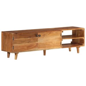 vidaXL Mobile TV Massello di Acacia con Finitura Ambra 140x30x40 cm