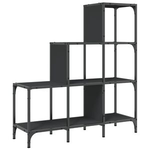 vidaXL Libreria Nera 92x30x102 cm in Legno Multistrato e Metallo