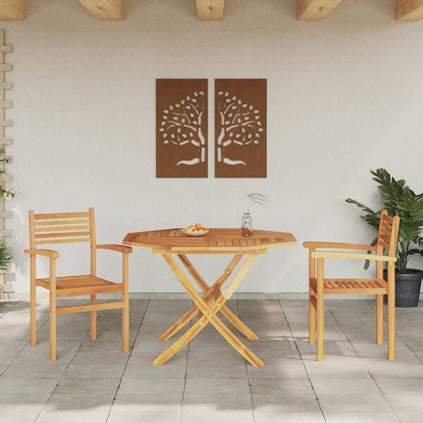 vidaXL Sedie impilabili da giardino 2 pcs Marrone 55.5 x 55.5 x 90 cm