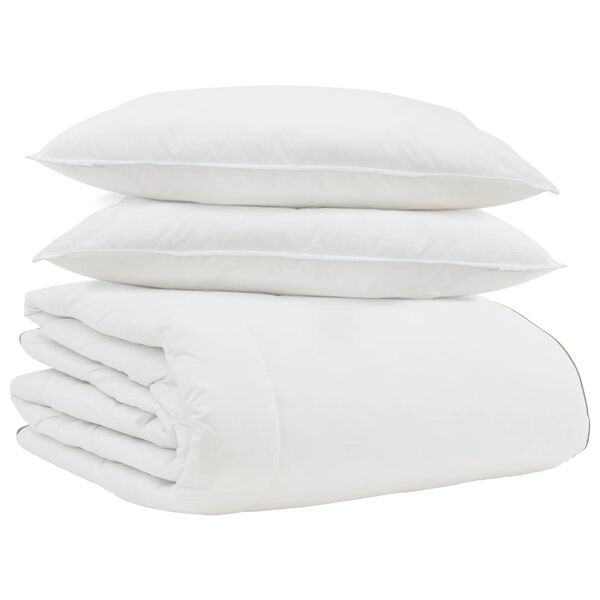 vidaXL Duvet Invernale con cuscino 3 pcs Bianco Piuma d'anatra