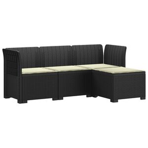 vidaXL Divano da giardino 4 posti con cuscini aspetto rattan PP