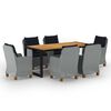 vidaXL Set Mobili da Pranzo per Giardino 7 pz Grigio Chiaro