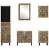 vidaXL Set Mobili da Bagno 5 pz in Legno Massello di Mango