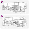 vidaXL Set di divani da esterno 9 pcs Grigio Naturale e Chiaro