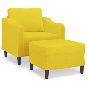 vidaXL Poltrona con Poggiapiedi Giallo Chiaro 60 cm in Tessuto