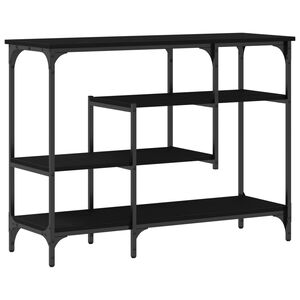 vidaXL Tavolo Console con lo scaffale Rovere nero 100 x 35 x 75 cm