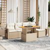 vidaXL Set Divano da Giardino 6 pz con Cuscini Beige in Polyrattan