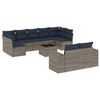 vidaXL Set Divani da Giardino 10 pz con Cuscini Grigio in Polyrattan