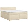 vidaXL Letto box spring con materasso Crema 140 x 190 cm Tessuto