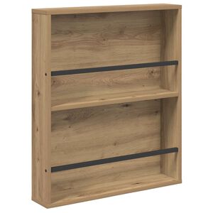 vidaXL Scaffale per riviste Rovere artigianale 60 x 12 x 70 cm