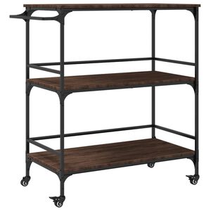 vidaXL Carrello da Cucina Rovere Marrone 100,5x50x105 cm