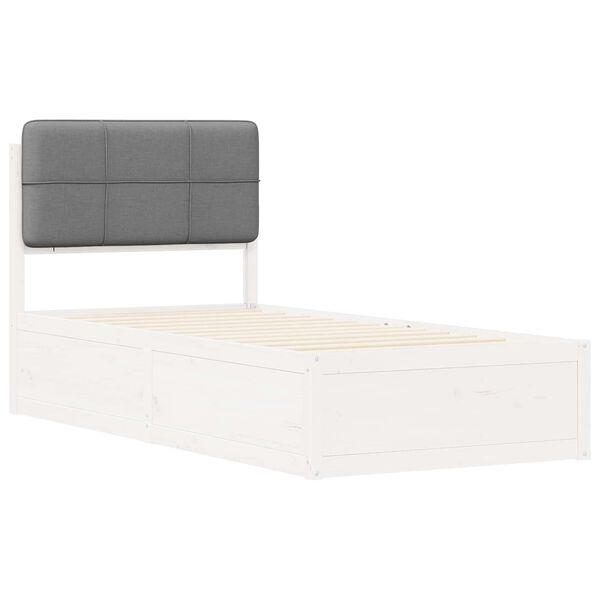 vidaXL Letto con Testiera Rivestita Grigio chiaro 90 x 190 cm