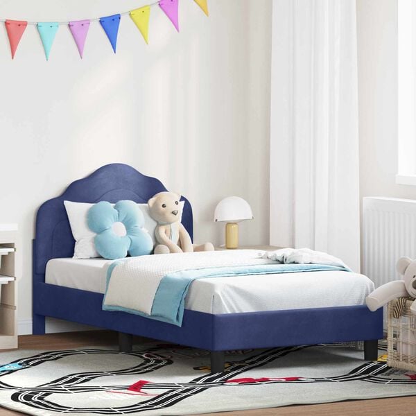 vidaXL Struttura letto bambini con testata Blu Polizia 80 x 160 cm