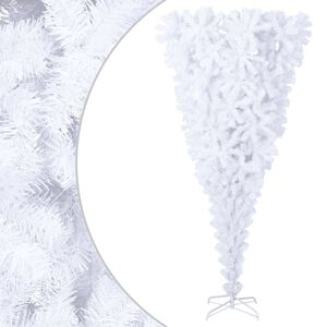 vidaXL Albero di Natale Artificiale Capovolto con Base Bianco 240 cm