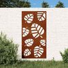 vidaXL Decorazione Muro da Giardino 105x55 cm Foglia Acciaio Corten