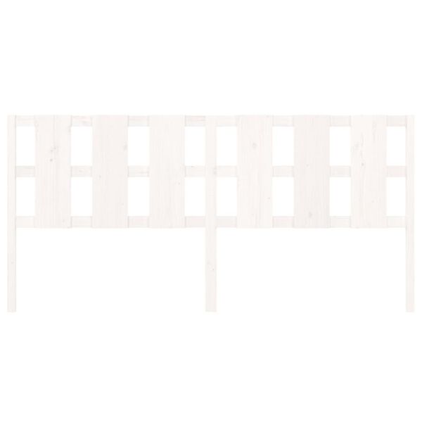 vidaXL Testiera per Letto Bianca 205,5x4x100 cm Legno Massello di Pino