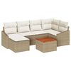 vidaXL Set Divano da Giardino con cuscino 7 pcs Beige polyrattan