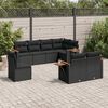 vidaXL Set Divani da Giardino con Cuscini 8 pz Nero in Polyrattan