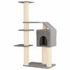 vidaXL Albero per gatti con pali per graffiare in sisal Grigio Chiaro